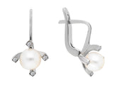 Diamond and pearl earrings