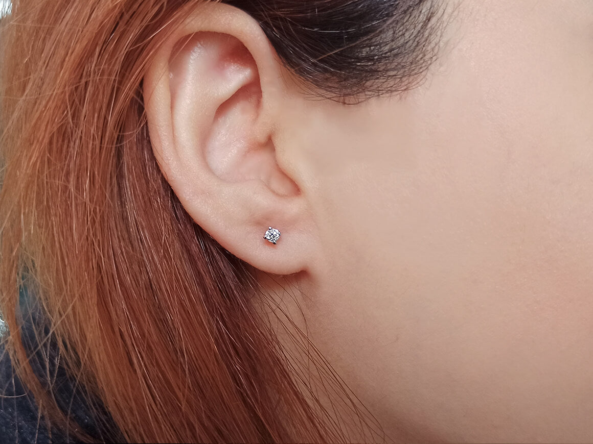0.19 Carat Diamond Solitaire Earrings