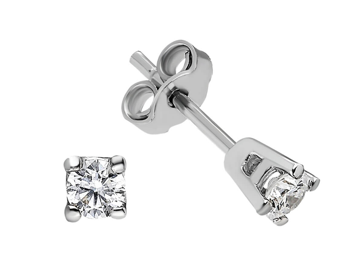 0.19 Carat Diamond Solitaire Earrings