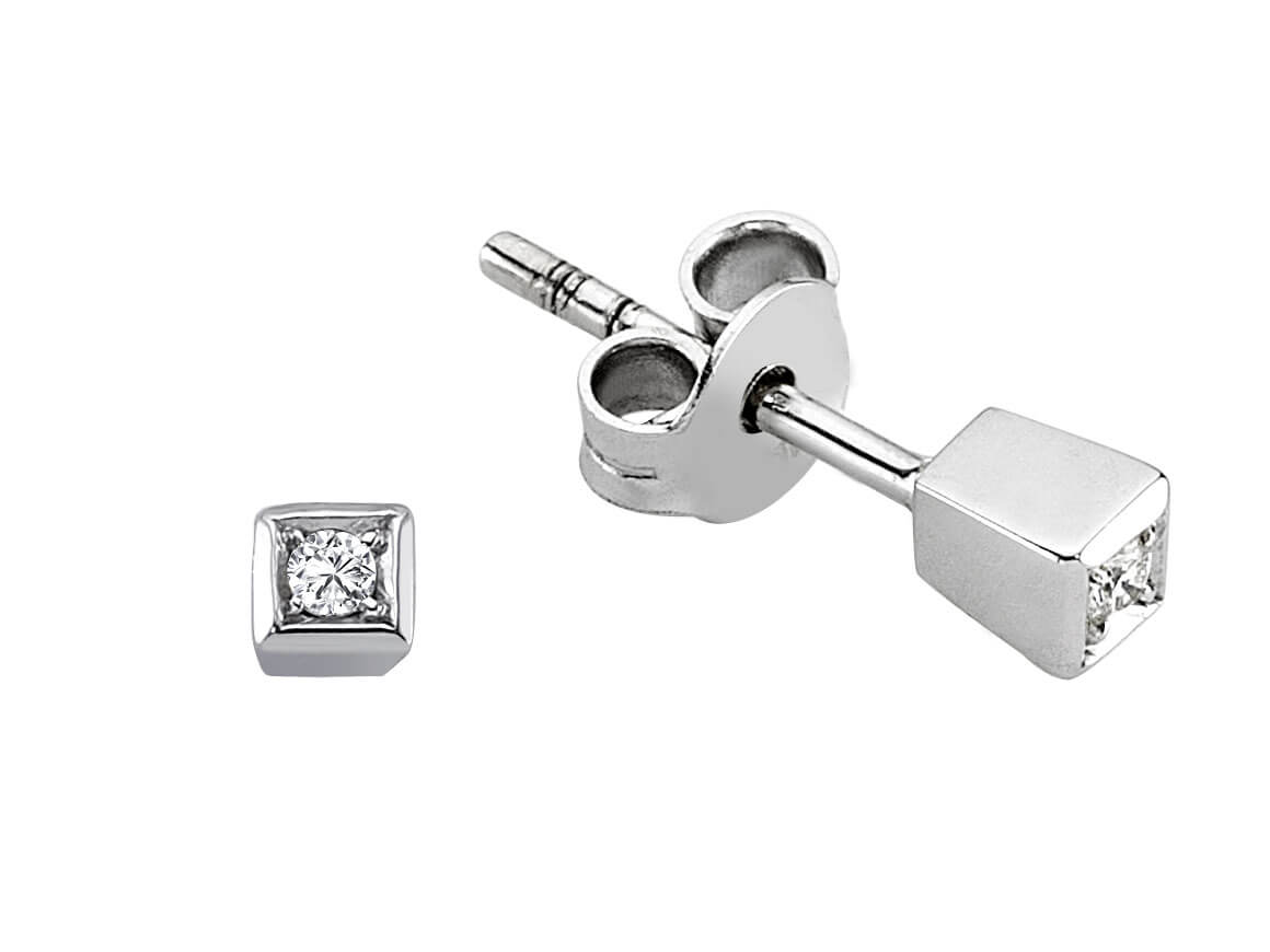 0.03 Carat Solitaire Diamond Earrings