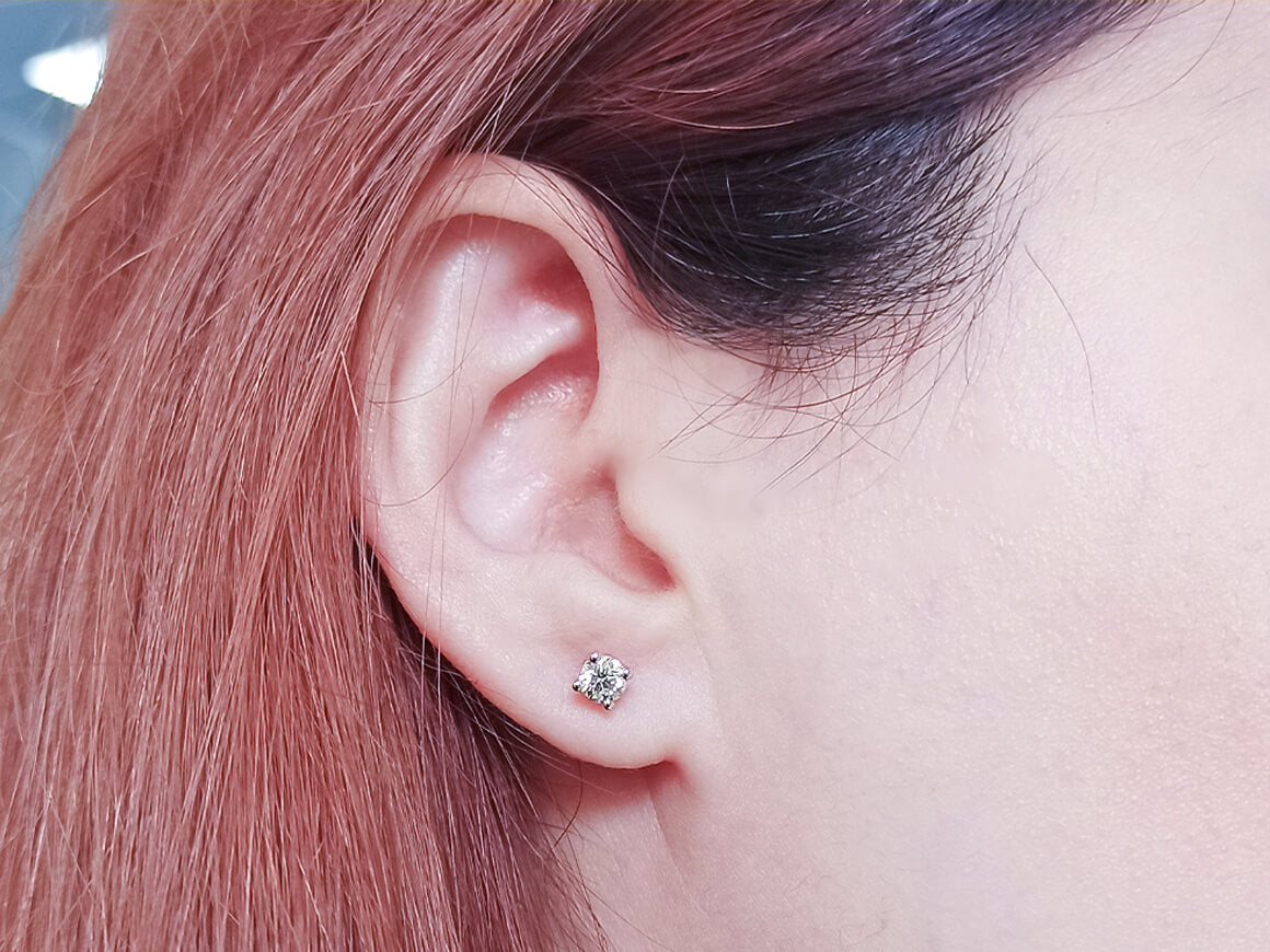 0.66 Carat Diamond Solitaire Stud Earrings