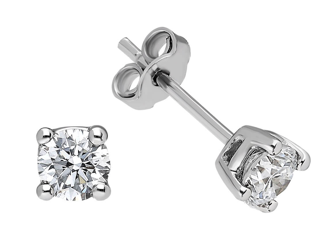0.66 Carat Diamond Solitaire Stud Earrings
