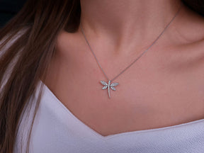 Diamond Dragonfly Necklace
