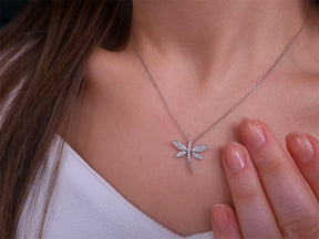 Diamond Dragonfly Necklace