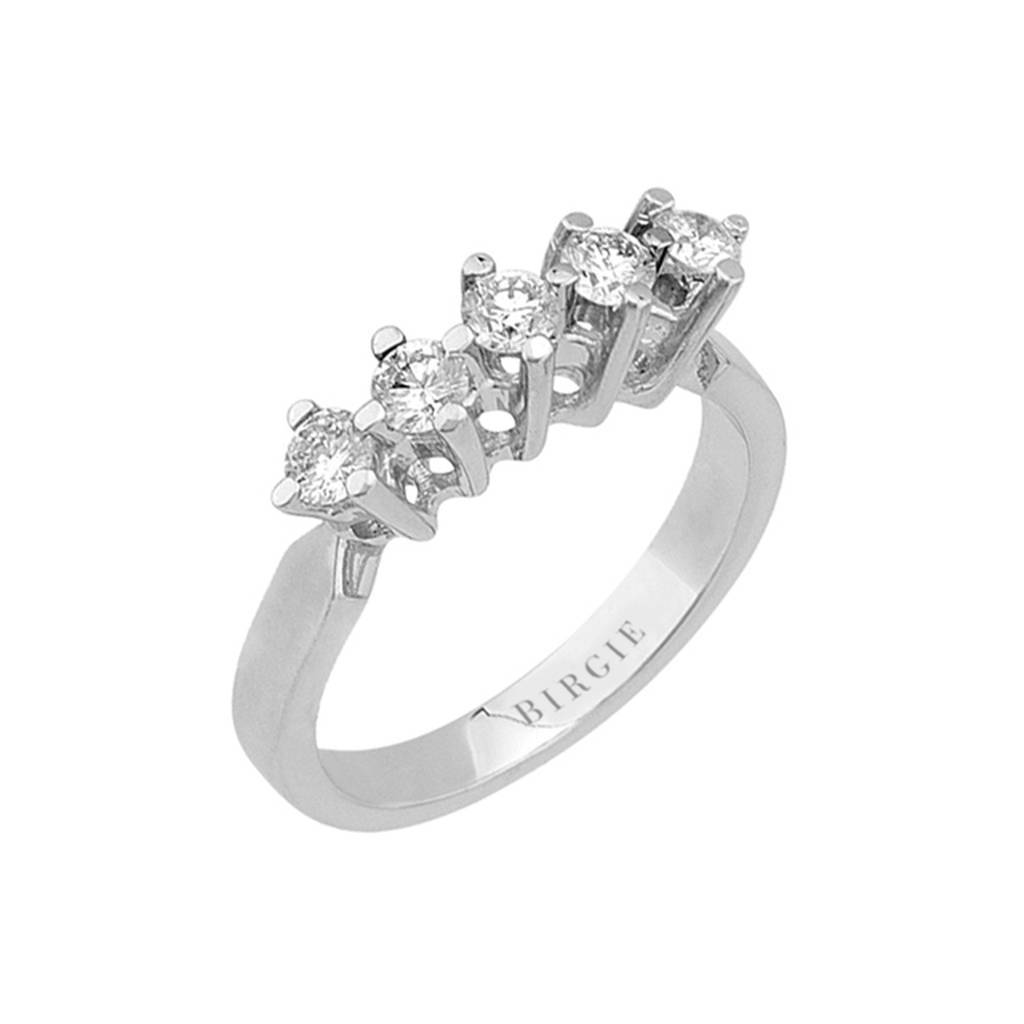 Bague de fiançailles 5 pierres diamant 0,59 carat