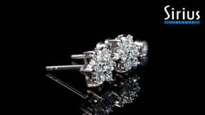 Boucles d'oreilles puces marguerite diamant