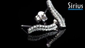 Boucles d'oreilles puces double rang diamants