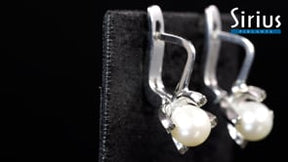 Diamond and pearl earrings