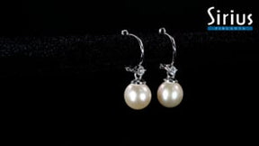 Boucles d'oreilles diamants et perles