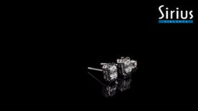 Boucles d'oreilles à tige en forme de baguette et de diamants Trinity