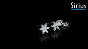 Diamond crocus flower stud earrings