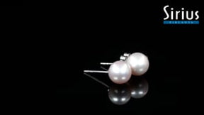Modern Pink Pearl Stud Earrings