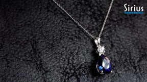 Diamant und Tropfen Saphir Halskette