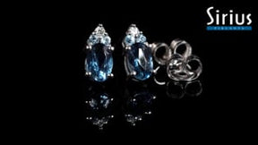 Boucles d'oreilles Cadenza en diamants et topazes ovales