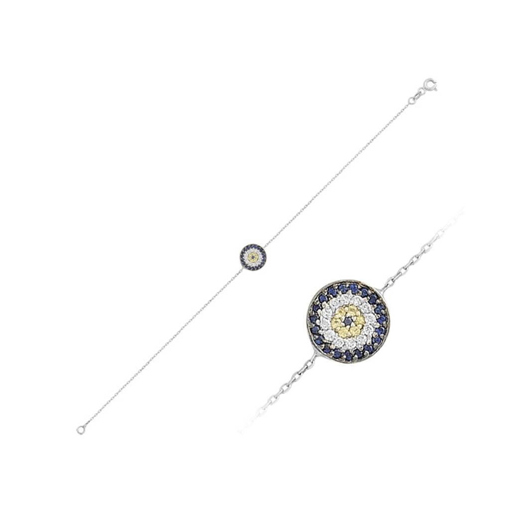 Diamond and Sapphire Blue Eye Bracelet