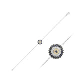 Diamond and Sapphire Blue Eye Bracelet
