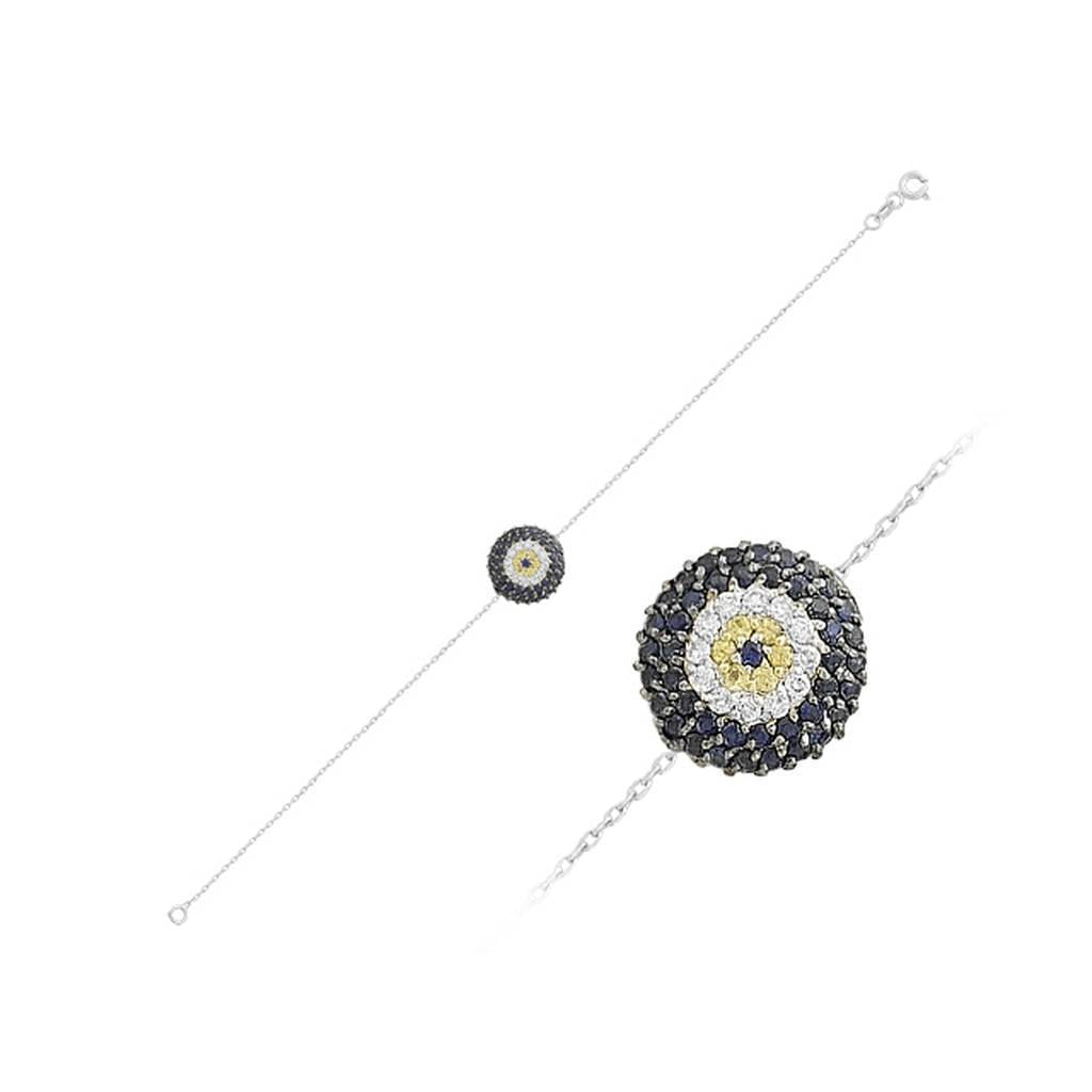 Diamond and Sapphire Blue Eye Bracelet