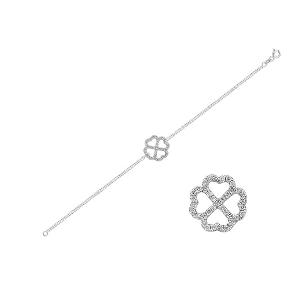 Bracelet trèfle diamant