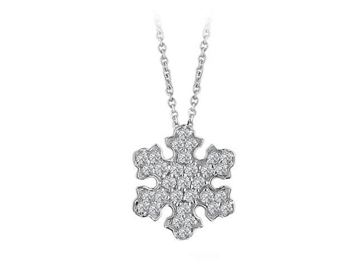 Collier flocon de neige en diamant