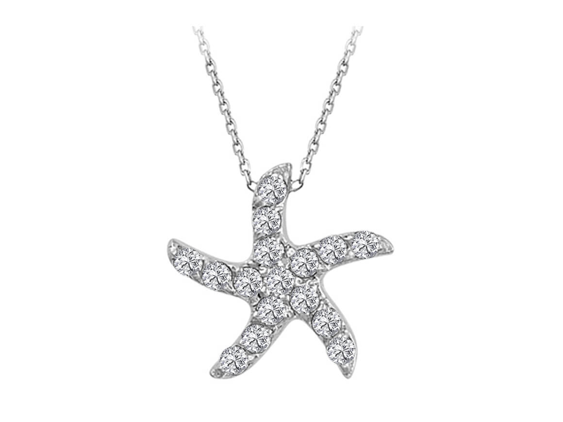 Collier étoile de mer diamant
