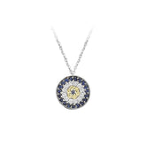 Diamond and Sapphire Blue Eye Necklace