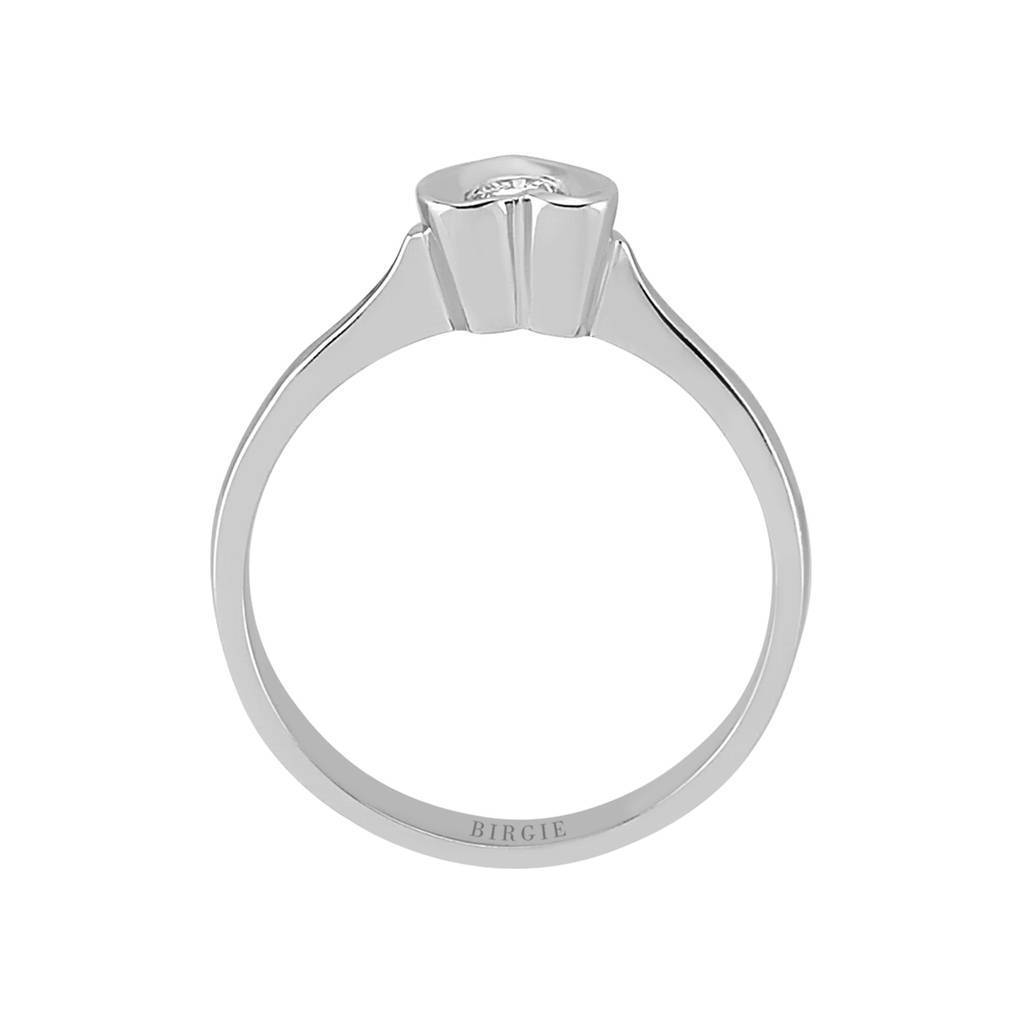 Bague diamant solitaire coeur 0,10 carat