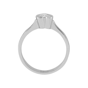 Bague diamant solitaire coeur 0,10 carat