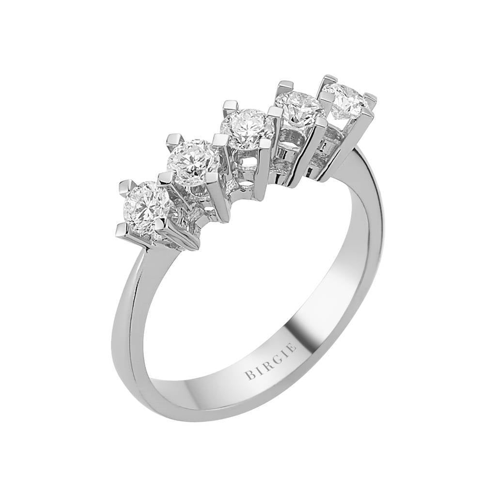 Bague de fiançailles 5 pierres diamant 0,70 carat