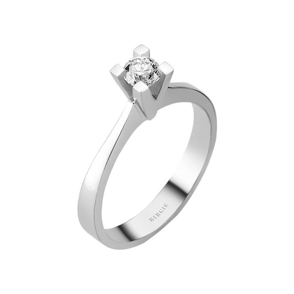 Bague solitaire diamant couleur F 0,29 carat