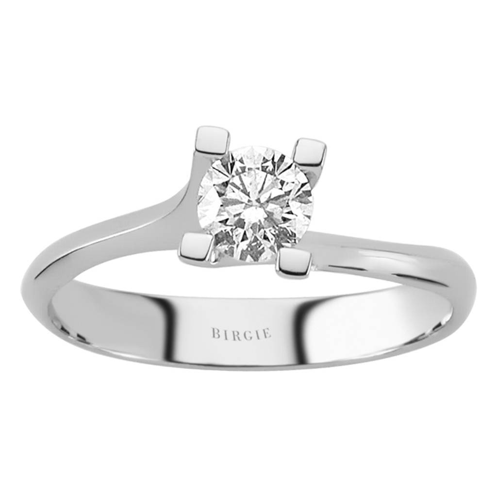 Bague solitaire diamant couleur G 0,43 carat