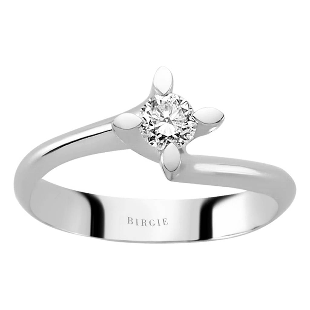 Bague solitaire diamant couleur G 0,28 carat