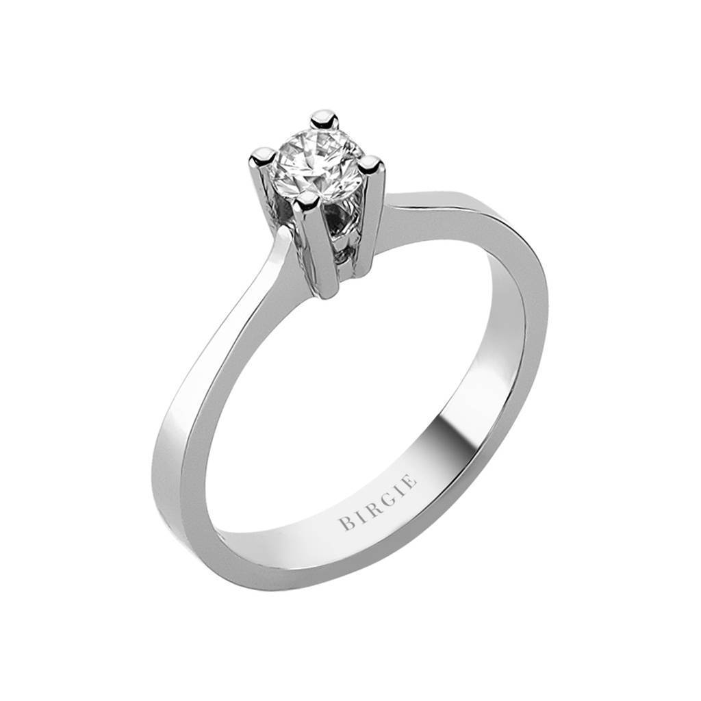 Bague solitaire diamant couleur F 0,28 carat