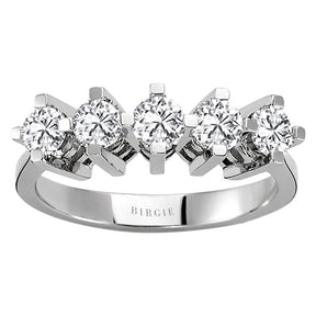 Bague de fiançailles 5 pierres diamant 0,90 carat