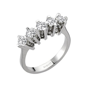 Bague de fiançailles 5 pierres diamant 0,90 carat