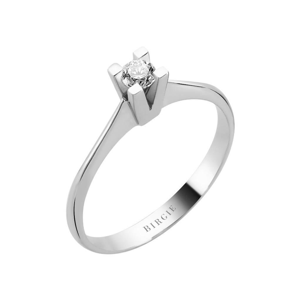 Bague solitaire diamant couleur F 0,16 carat