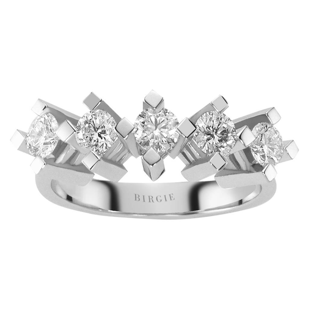 Bague de fiançailles 5 pierres diamant 0,96 carat