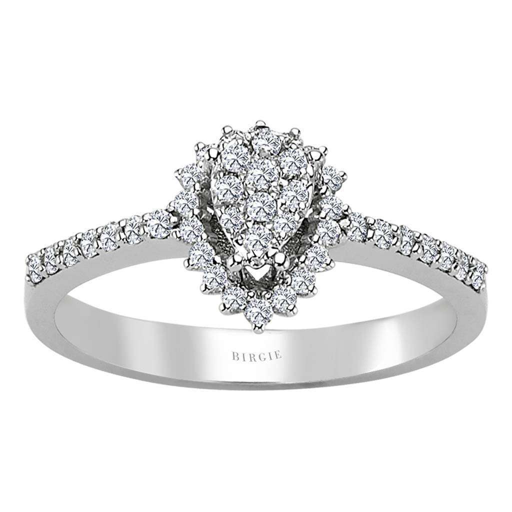 Bague d'entourage en forme de goutte de diamant