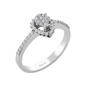 Bague d'entourage en forme de goutte de diamant
