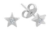 0.14 Carat Solitaire Diamond Star Earrings