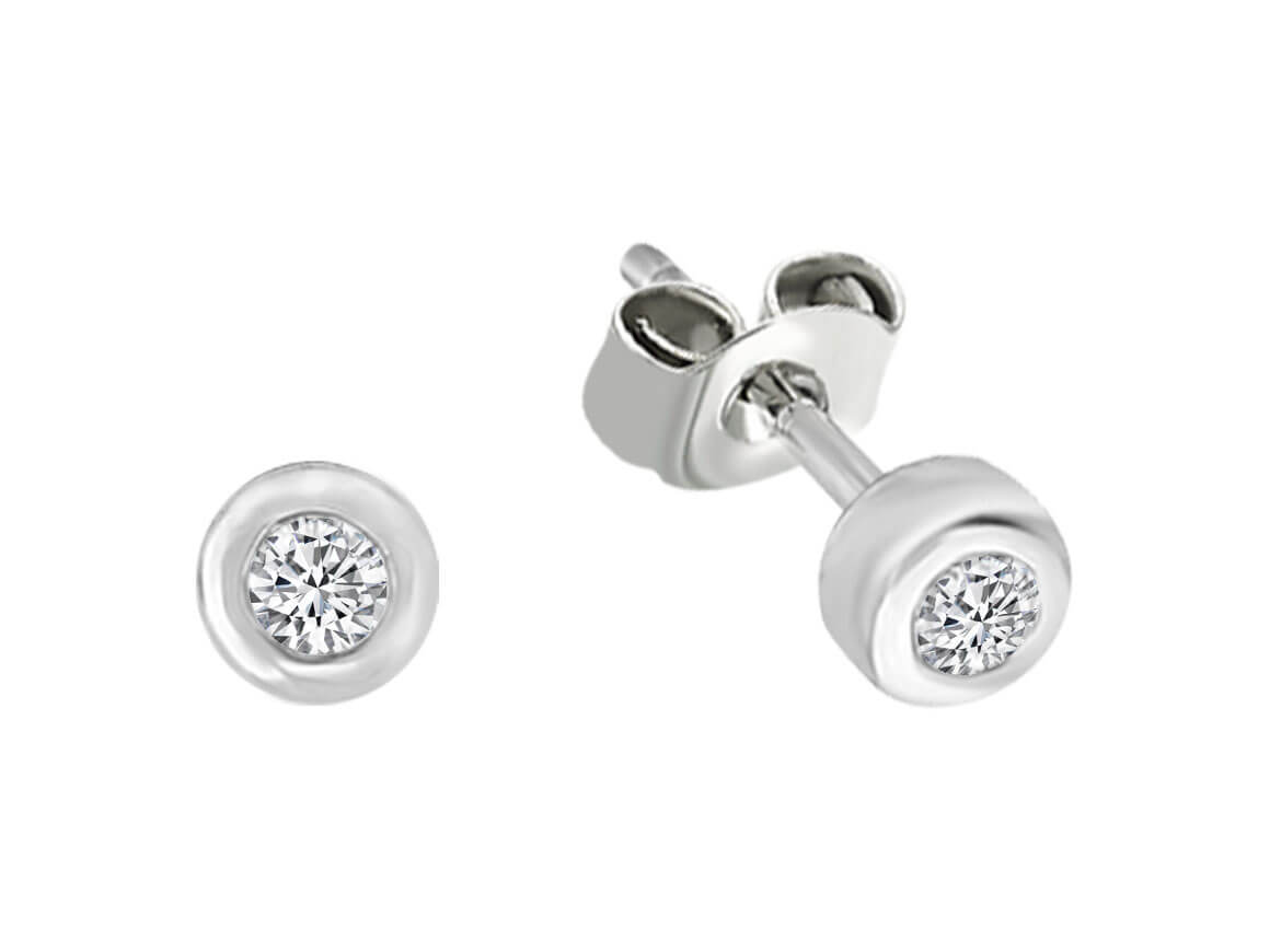 0.09 carat solitaire diamond earrings