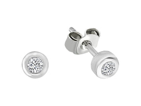 Boucles d'oreilles diamant solitaire 0,09 carat