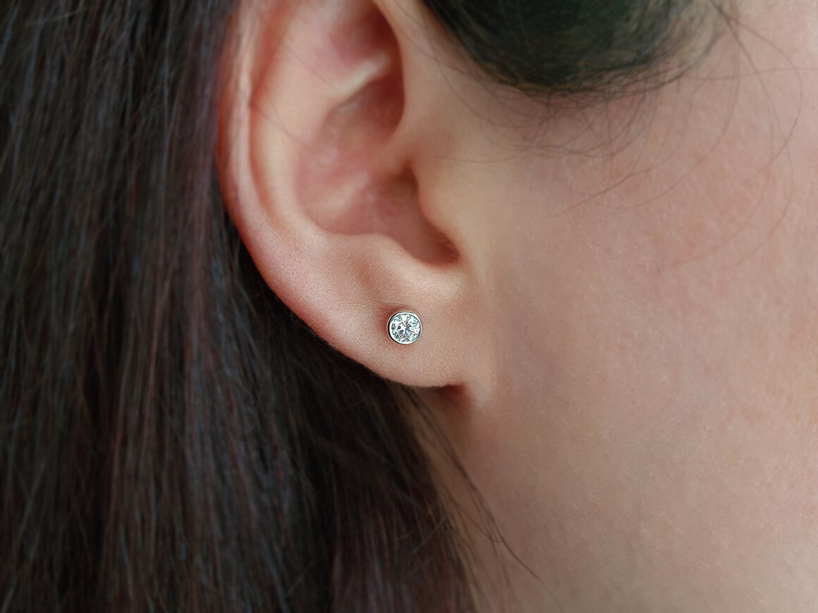 0.37 Carat Diamond Solitaire Stud Earrings