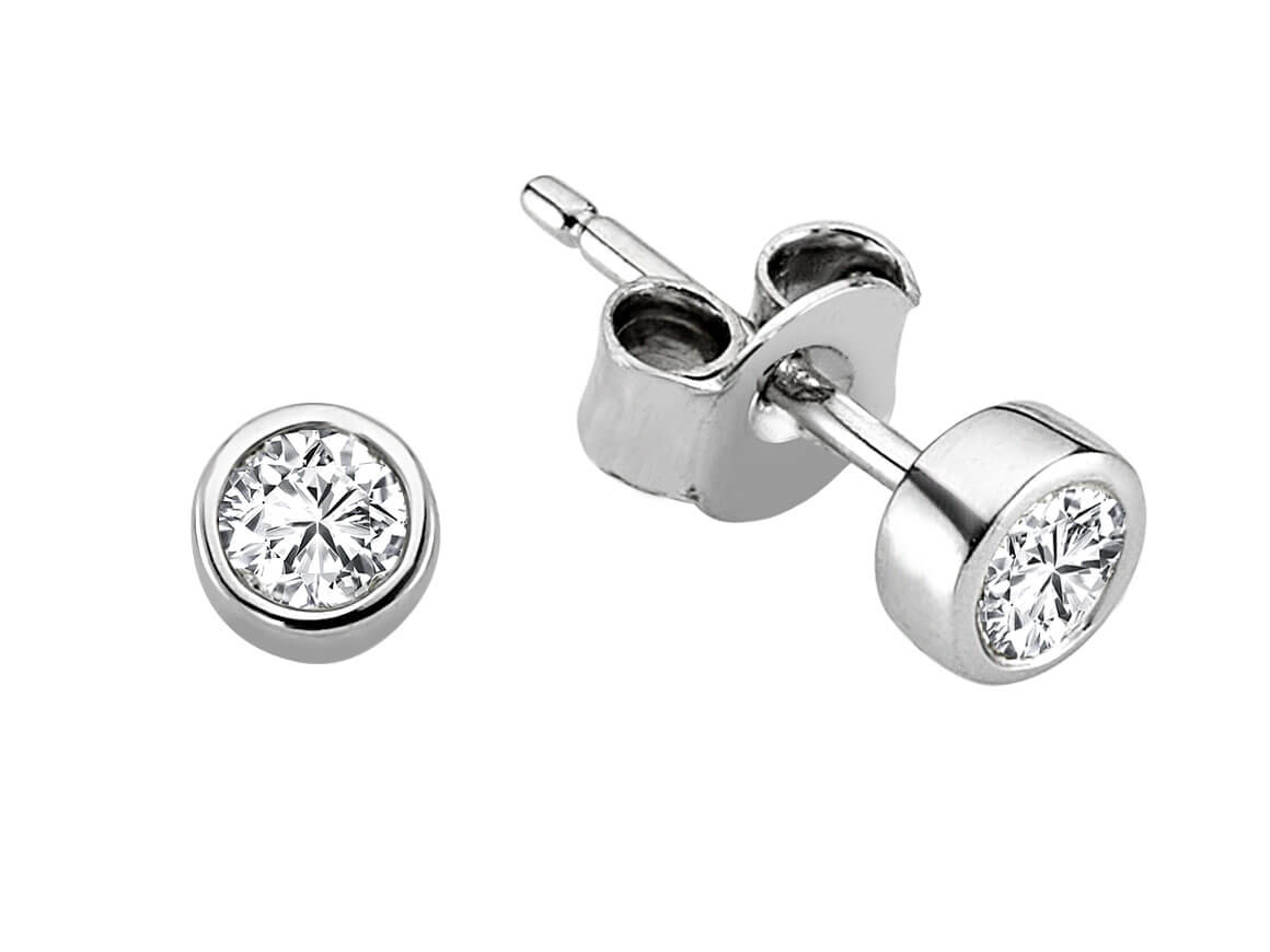 0.37 Carat Diamond Solitaire Stud Earrings