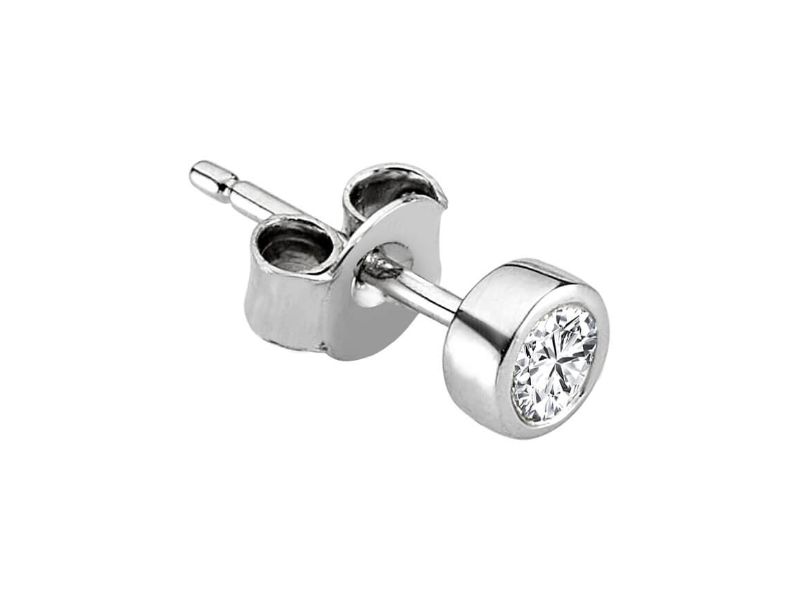 0.18 Carat Diamond Solitaire Men's Stud Earrings