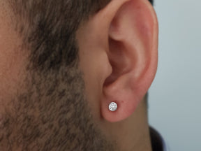 0.18 Carat Diamond Solitaire Men's Stud Earrings
