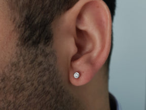 0.18 Carat Diamond Solitaire Men's Stud Earrings