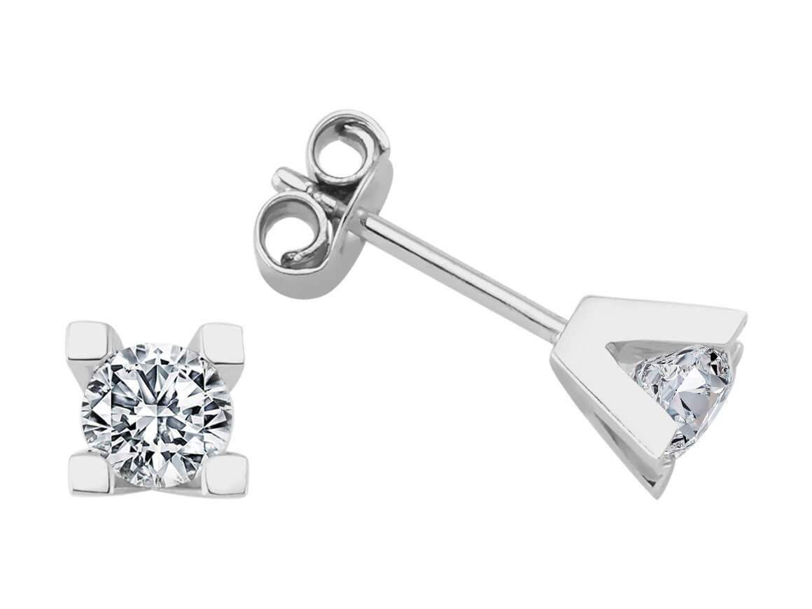 Boucles d'oreilles solitaires diamant 1,02 carat