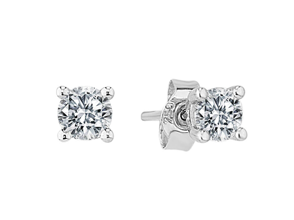 Boucles d'oreilles solitaires diamant 0,91 carat