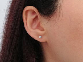 Boucles d'oreilles solitaires diamant 0,24 carat