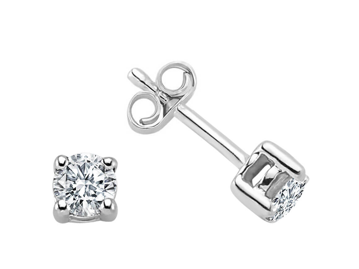 Boucles d'oreilles solitaires diamant 0,24 carat